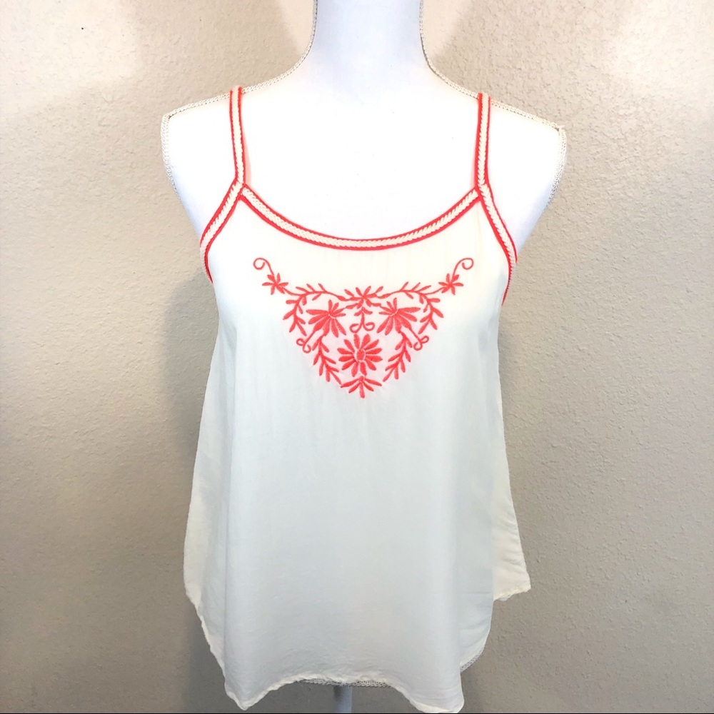 BOGO Sweet Wanderer cream & coral tank top